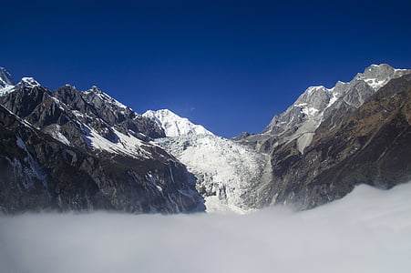 Sichuan, gonggar, kar dağ, hailuogou, sahne
