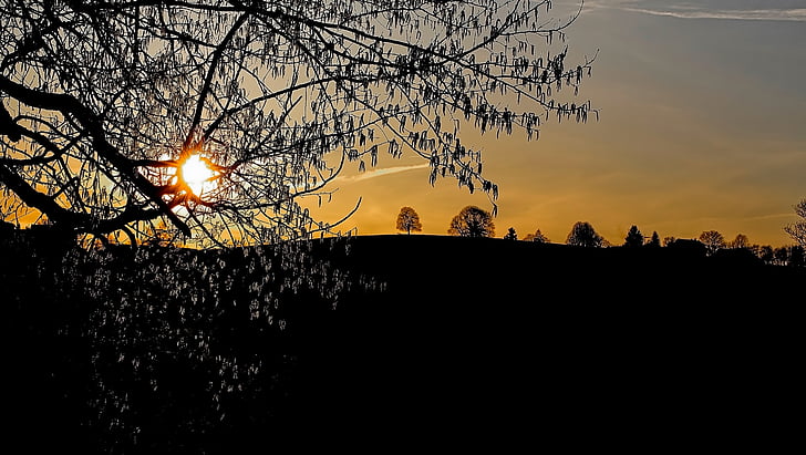 mraky, Dawn, krajina, Příroda, venku, malebný, silueta