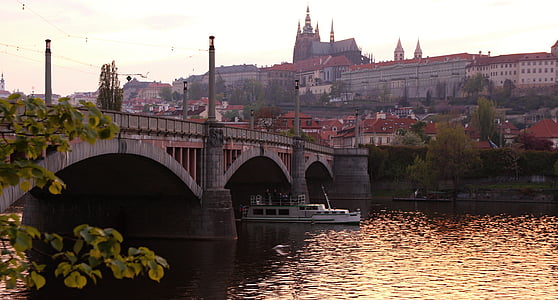Prag, Pragerburg, Stadt, Schloss, Tschechische Republik, Fluss, Moldau