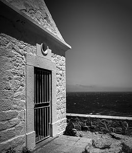Mustavalkoinen valokuva, Korsika, Holiday, Sea, vesi, Coast, mieliala