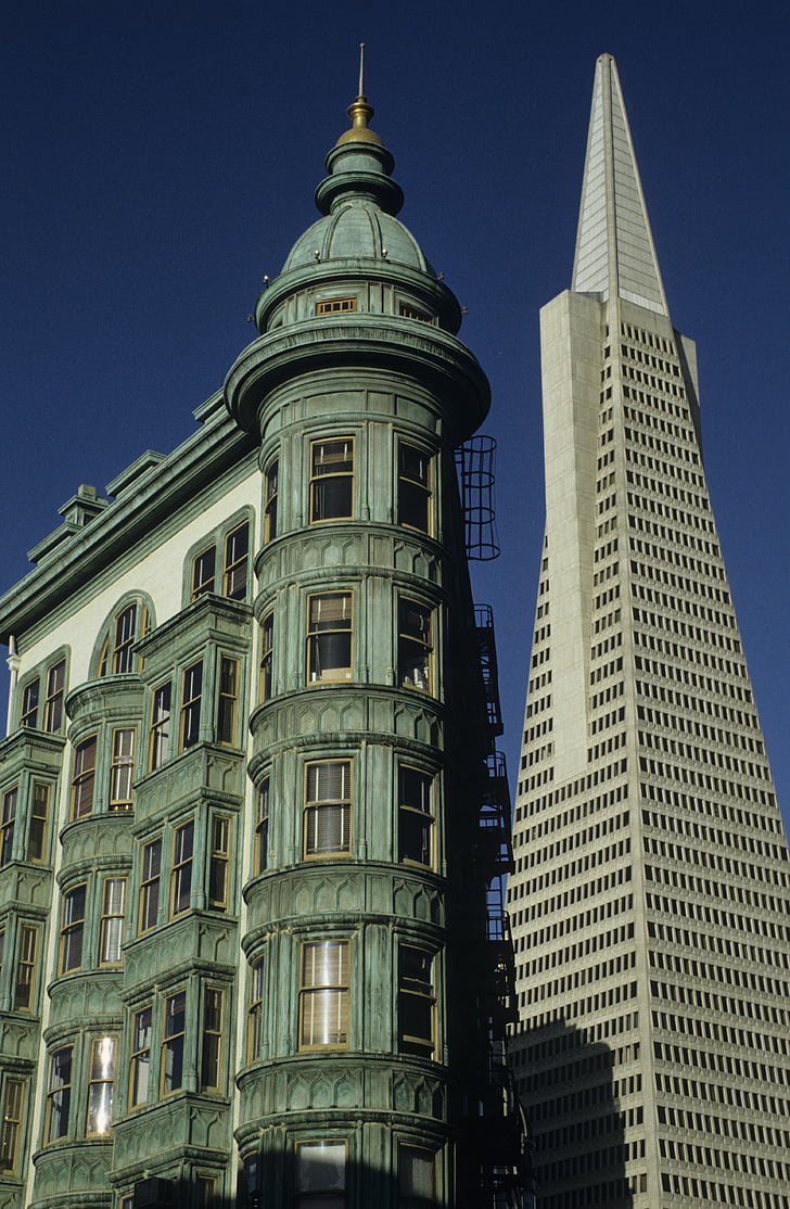 Сан Франциско, Калифорния, небостъргач, архитектура, изграждане на екстериора, градски сцена, изградена структура