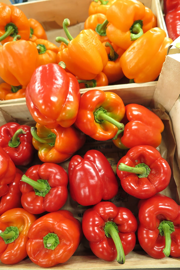 paprika, kleuren, voedsel, plantaardige, markt