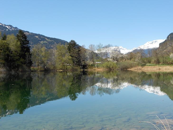 Příroda, jezero, krajina