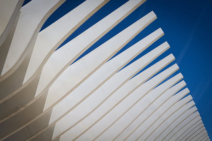 blades, fan, architecture, abstract, modern, sky, building