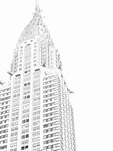 Architektura, budova, New york, fasády, město, moderní budova, městský