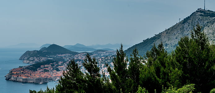Kroatien, Dubrovnik, fort, gamla, staden, havet, fästning