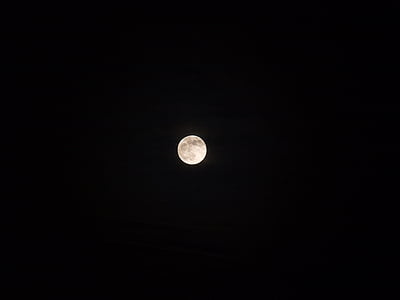 mėnulis, balta, juodame fone, naktį