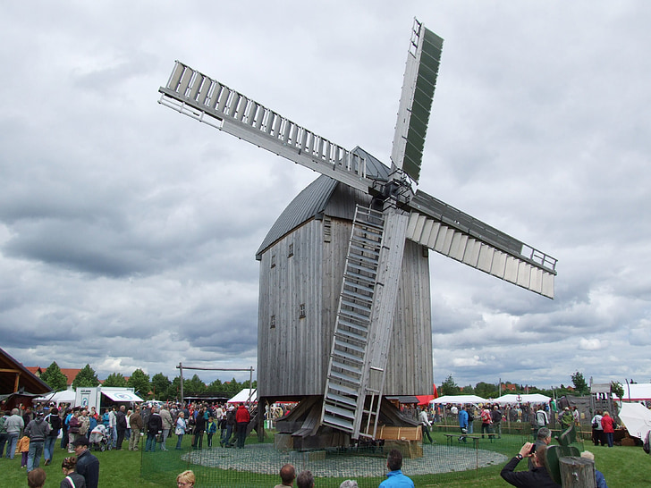 Windmühle, Mühle, Gebäude, Windrad, Flügel, Getreidemühle, Wind