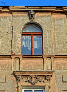 Bydgoszcz, edifici, finestra, relleu, façana, arquitectura, casa