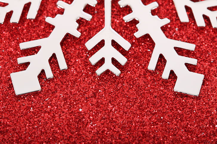 Kerst, koude, decoratie, Flake, glitter, ijs, macro