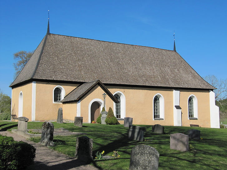 almunge, kirke, Sverige, bygning, udvendig, kirkegård, religiøse
