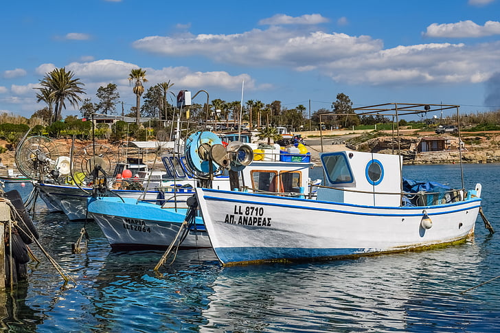 barco, Puerto, Refugio de pesca, mar, tradicional, ormidhia, Chipre