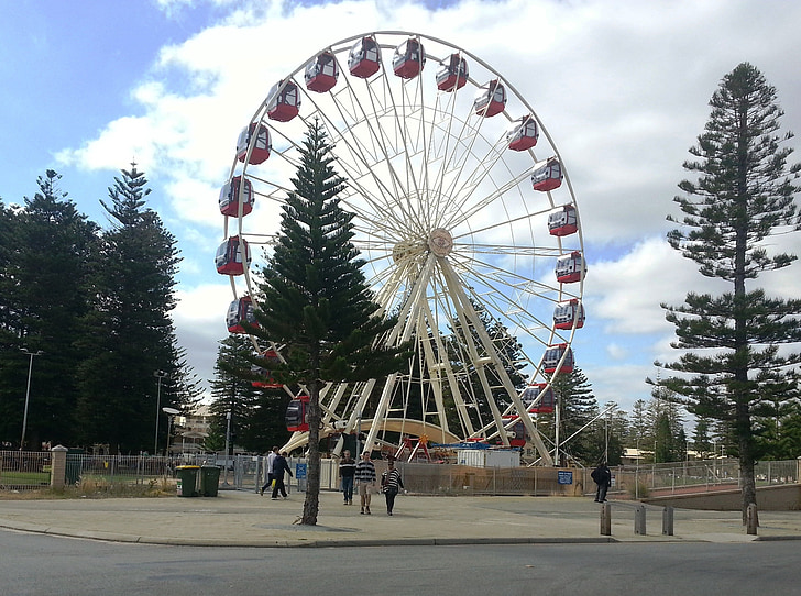 Wiedeńskie koło diabelskie, Fremantle, Western Australia, australia, Duże koła, rozrywki, zabawa, jeździć