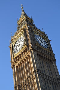 Big ben, London, England, Ben, stora, klocka, landmärke
