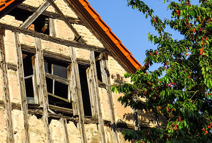 Domů Návod k obsluze, fasáda, Krov, okno, staré, rekonstrukce, dřevěné nosníky