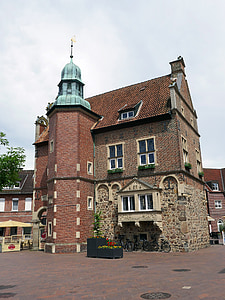 Meppen, Municipio, centro storico, facciata, Germania, luoghi d'interesse, città