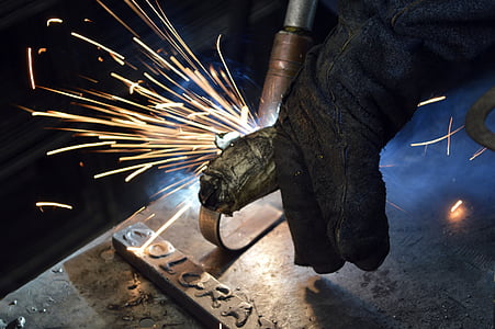 Metallurgi, svejser, svejsning, fremstiller, arbejde, værktøj, industriel sikkerhed