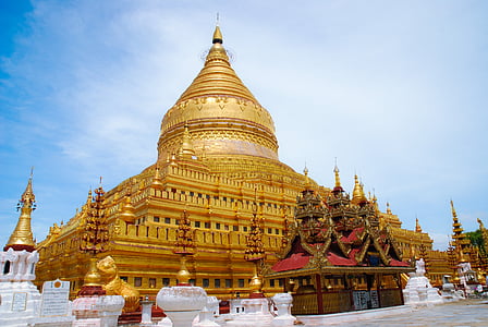 Mianmar, templom, Buddha, buddhizmus