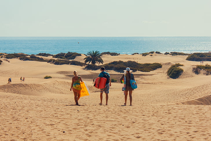 Gran Canarialla, Kanariansaaret, Maspalomas, uiminen, Beach, kesällä, Holiday