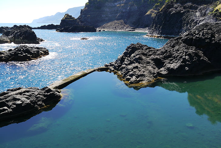 piscina di mare, Costa, roccia, mare, acqua, natura, Madeira