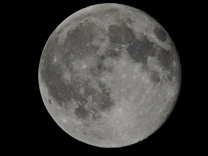พระจันทร์เต็มดวง, นอกพื้นที่, แสงจันทร์, ดวงจันทร์, ดาราศาสตร์, คืน, พื้นผิวดวงจันทร์