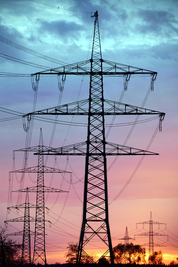 current, reinforce, power line, electricity, energy, high voltage, power poles
