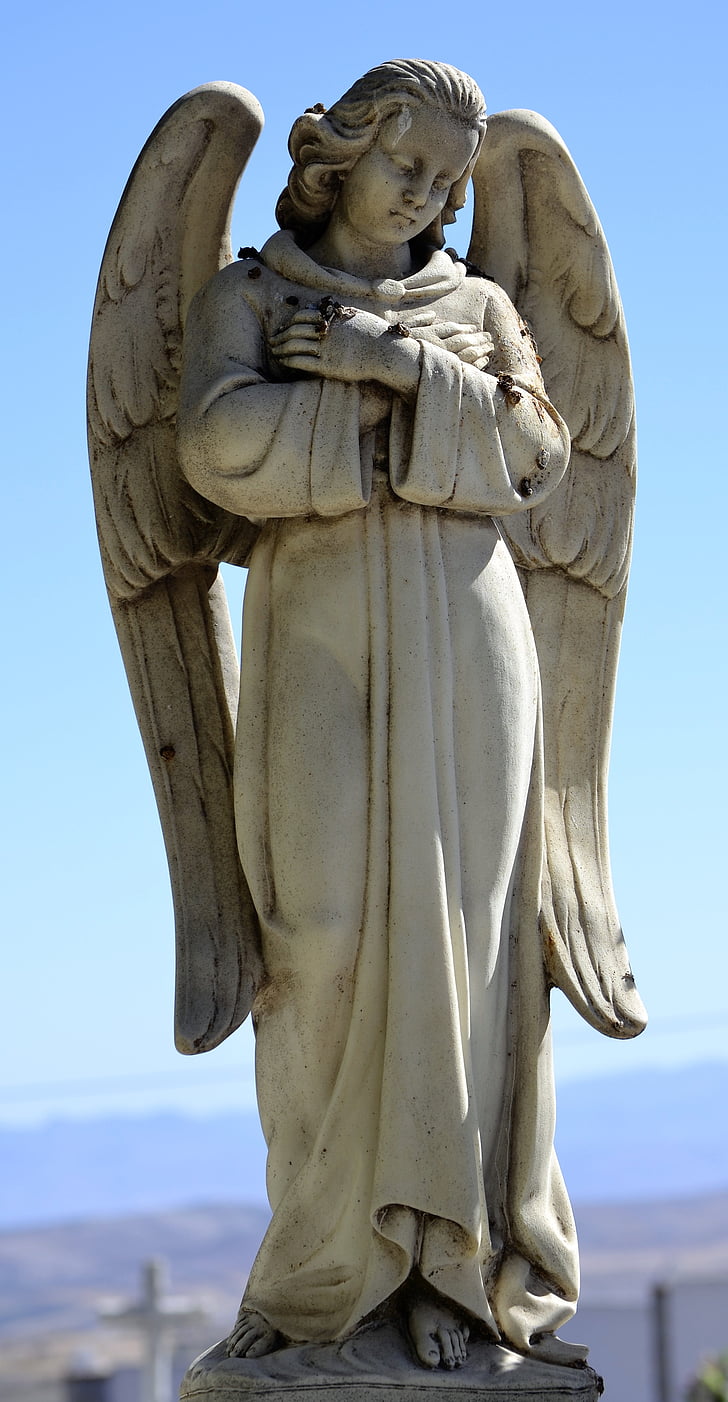 cemetery, angel, sculpture, tomb, marble