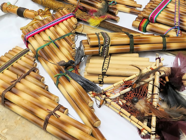 Équateur, Otavalo, flûte de Pan, ethnique, marché, traditionnel, métiers d’art