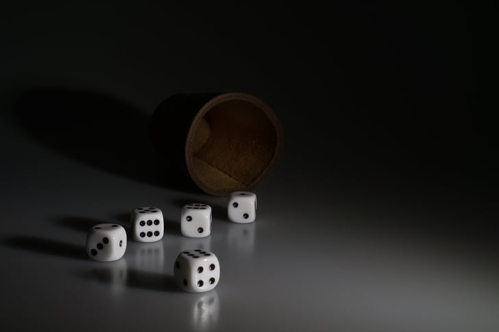 Cube, shaker, spille, gesellschaftsspiel, gambling, held og lykke, Dice cup