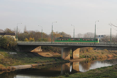 Brücke, Fluss, Warthe, Straßenbahn