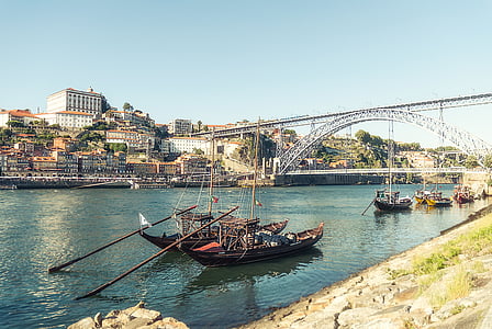 порту, Португалия, Река Дору, Исторический город, Ribeira, духовенство, Рио