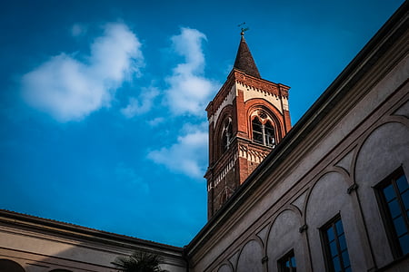 blue, building, church, sky, temple, tower, architecture