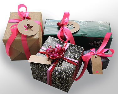 cadeaux, cadeau, ruban adhésif, Paquets, skøjfe, surprises, d’emballage