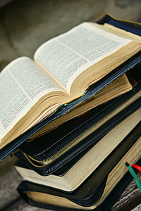 Bijbel, boek, stapel, Heilige Schrift, Christendom, lezen, religie