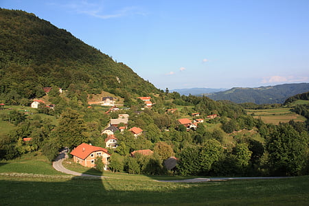 village, nature, colline, Slovénie, été, printemps, naturel