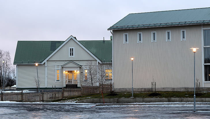alakylä escola, Oulu, Finlândia, edifício, escola, educação, parte dianteira