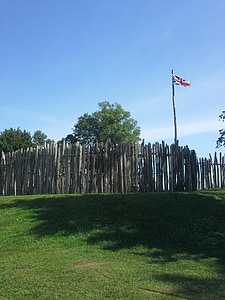 Jamestown, Fort, pevnosť, Britská, vlajka, Amerika, americký
