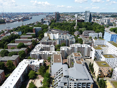 Hamburg, pilsēta, Hanzas pilsētas, Vācija, ēka, tornis, Michel
