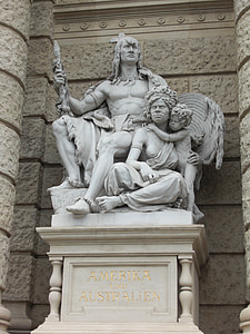 Wien, Österrike, byggnad, Naturhistoriska riksmuseet, museet, skulptur, Infödd amerikan