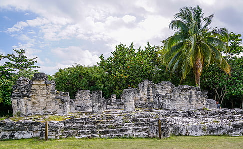 El ray, Cancun, Meksyk, archeologicznych, Natura, starożytne, ruiny