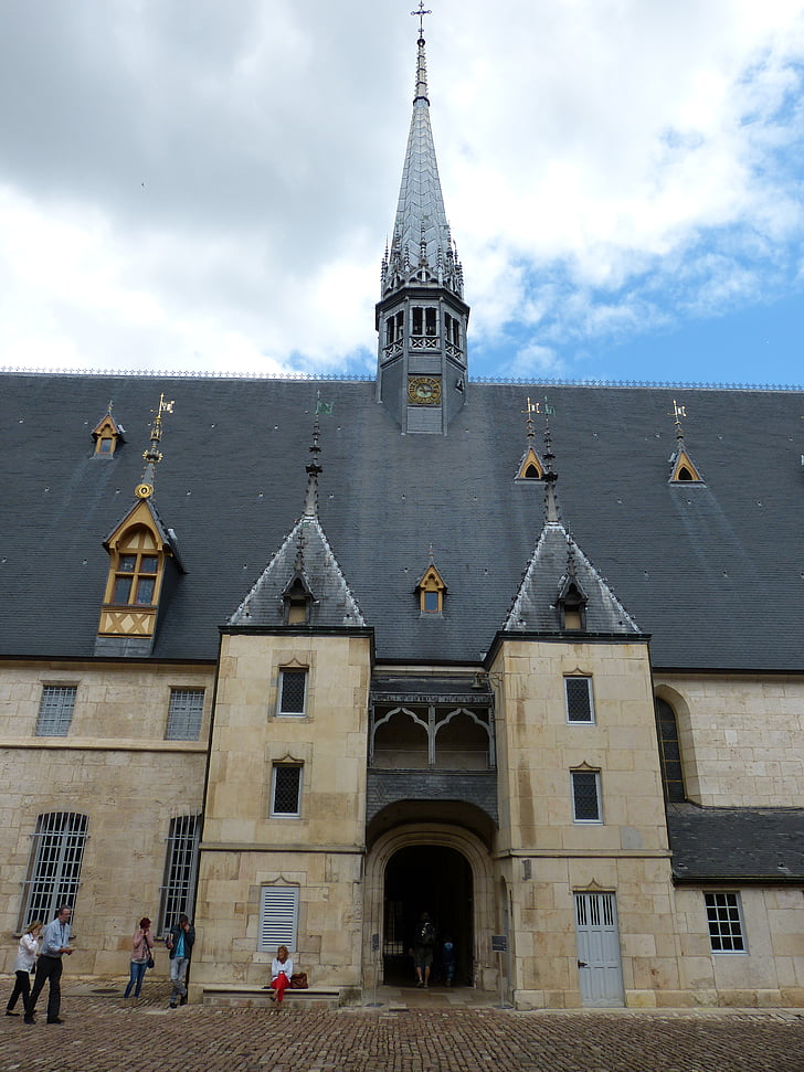 Beaune, Prancis, Burgundia, abad pertengahan, rumah sakit, Hotel de dieu, atap