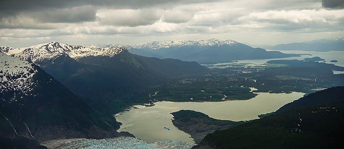 alaska, mendenhall glacier, scenic, landscape, mountains