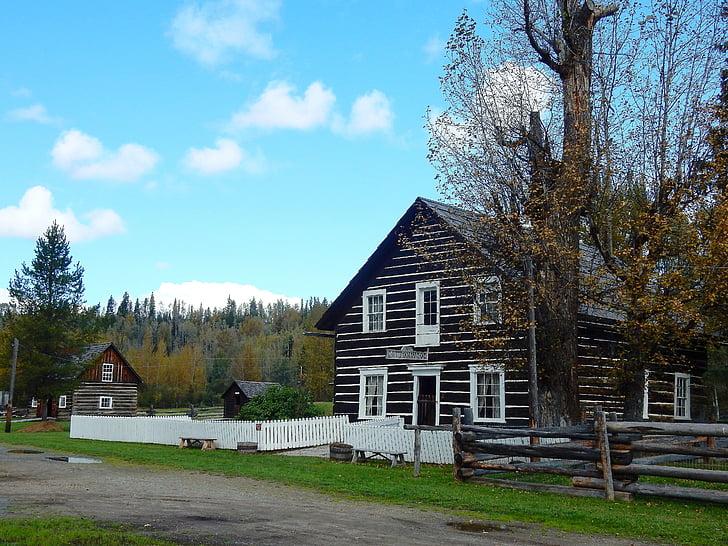 Cottonwood namas, ūkio, istoriškai, Kanada, Britų Kolumbija, apsilankykite, senas