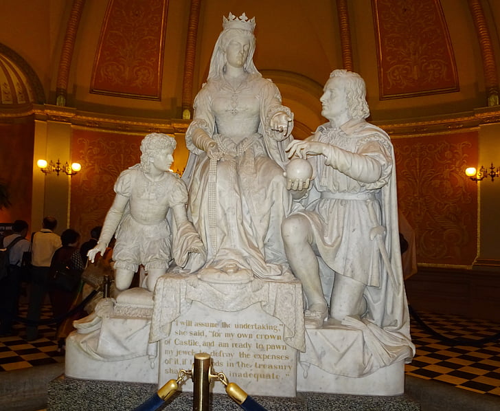 statue, capitol, interior, building, california, sacramento, governor