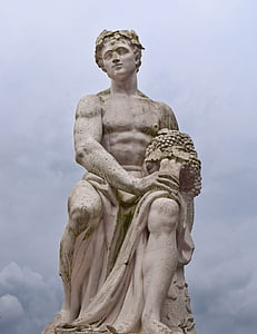 skulptur, statuen, Dionysos, kunst, Düsseldorf, antikk, Park