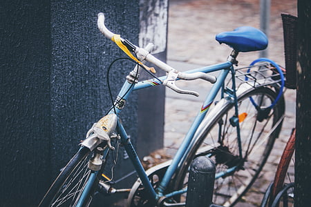bike, bicycle, sport, hobby, helmet, parking