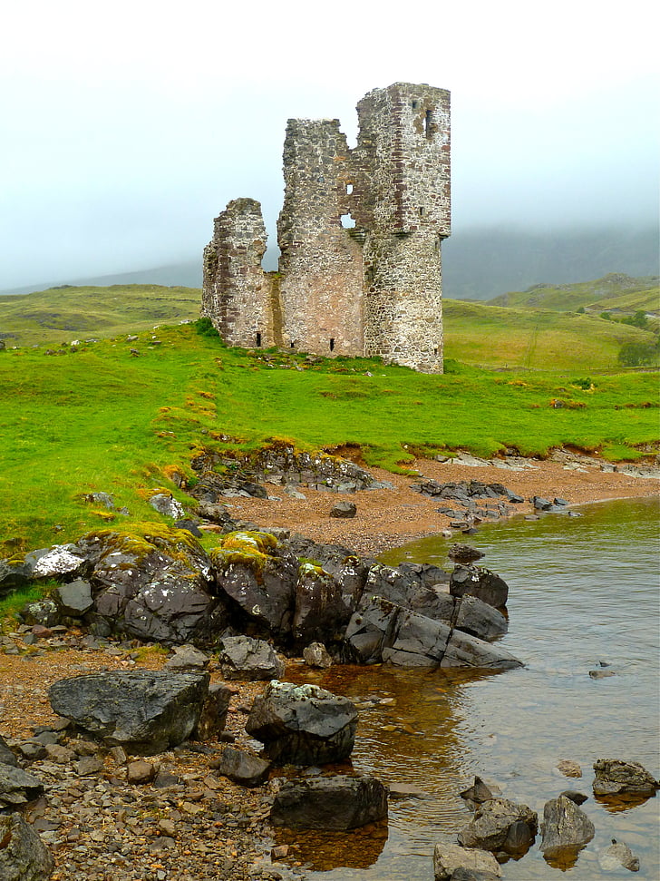 ruin, monument, tourism, reflection, water, outside, old