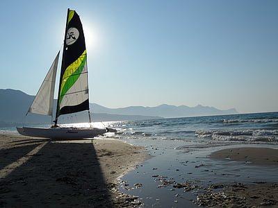 sailing boat, sea, sicily, beach, boat, vela, sport