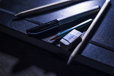 μολύβι, στυλό, γόμα, δημιουργική, Σημειωματάριο (Notepad), σχέδιο, εργαλεία