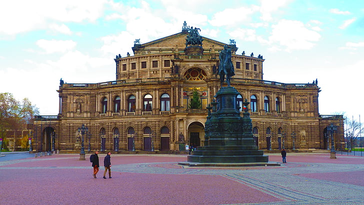 Semper opera house, Dresden, Hof en state opera, Opera house, historisch, gebouw